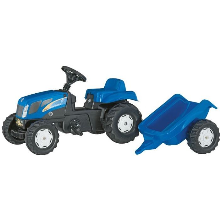 Tracteur à pédales NEW HOLLAND TVT 190 avec remor…