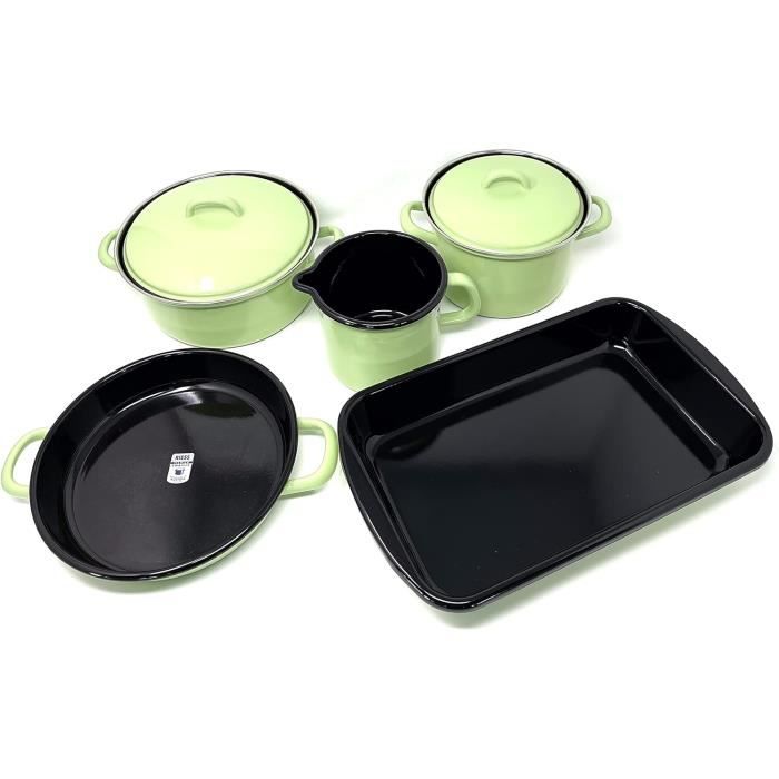 Cocotte En Fonte émaillée Vert Amande N°20, Avec Couvercle, Compatible Induction Et Tous Feux