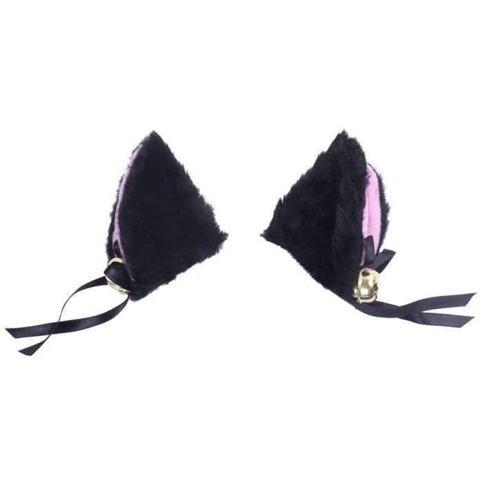 Pince A Cheveux En Forme D Oreille De Chat Mignon Pince A Cheveux De Cosplay Pour Les Costumes D Halloween Noir Et Rose Ensemble Achat Vente Boucle D Oreille Pince A Cheveux En