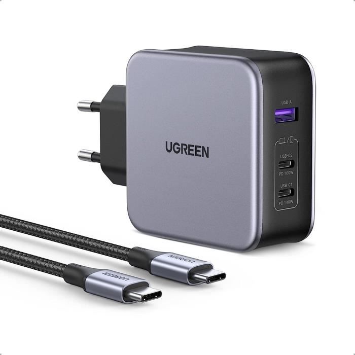 UGREEN Nexode 140W Chargeur USB C PD 3.1 3 Ports avec GaN Tech Compatible  avec MacBook Pro Air 13 iPad Pro Air Mni [150] - Cdiscount Téléphonie