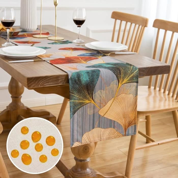 Set de table doré rectangulaire | Feuille moderne