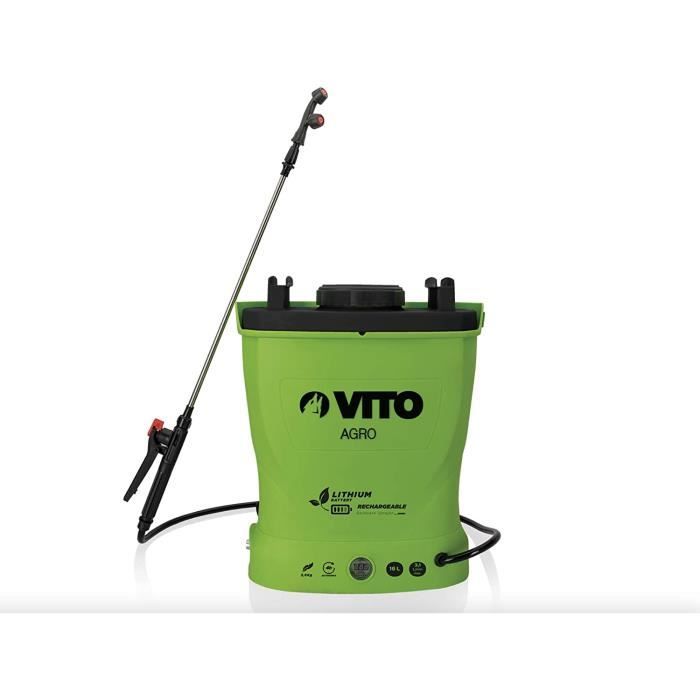 Pulvérisateur à Batterie VITO 12V 16L 6 Bars - Pulvérisateur Jardin Léger Avec Chargeur