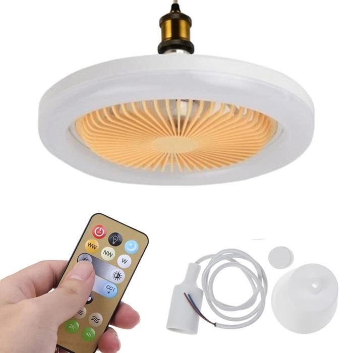 Ventilateur Plafond Avec Lumière LED - Télécommande - 6 Vitesses - Minuterie - Noir 80cm - Pour Chambre