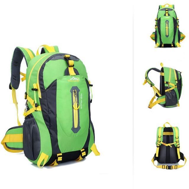 40l sac à dos étanche randonnée camping ecole sac loisir voyage sacs épaule en nylon scolaire cartable lycée college vert