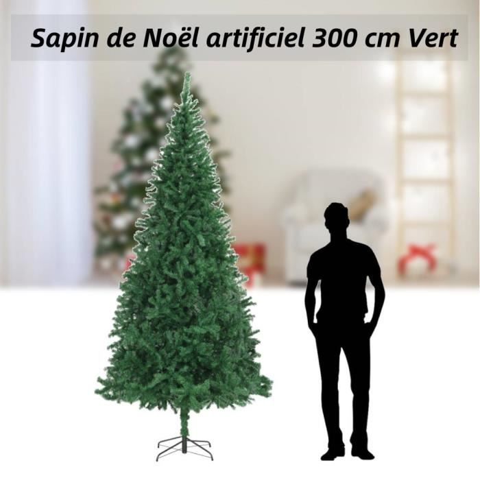 Sapin de Noël artificiel - arbre de Noël authentique - 300 cm Vert COC