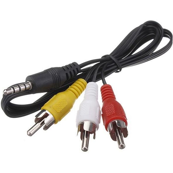 Câble adaptateur 3,5 mm vers 3 RCA, câble de sortie audio vidéo AV 1-8  TRRS vers 3 RCA mâle pour TV, smartphones, MP3, A498 - Cdiscount TV Son  Photo