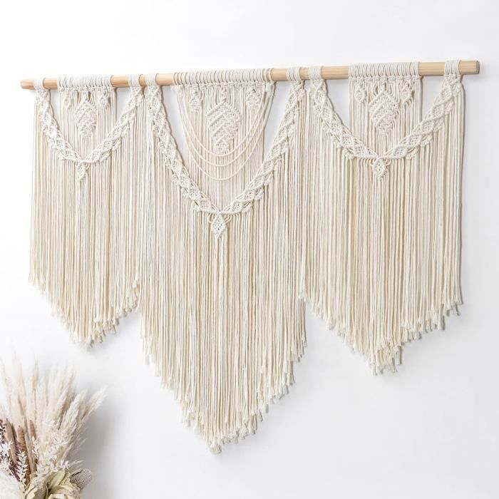 Panier Mural Tissé 5pcs Round Bohemian Macrame Mur De