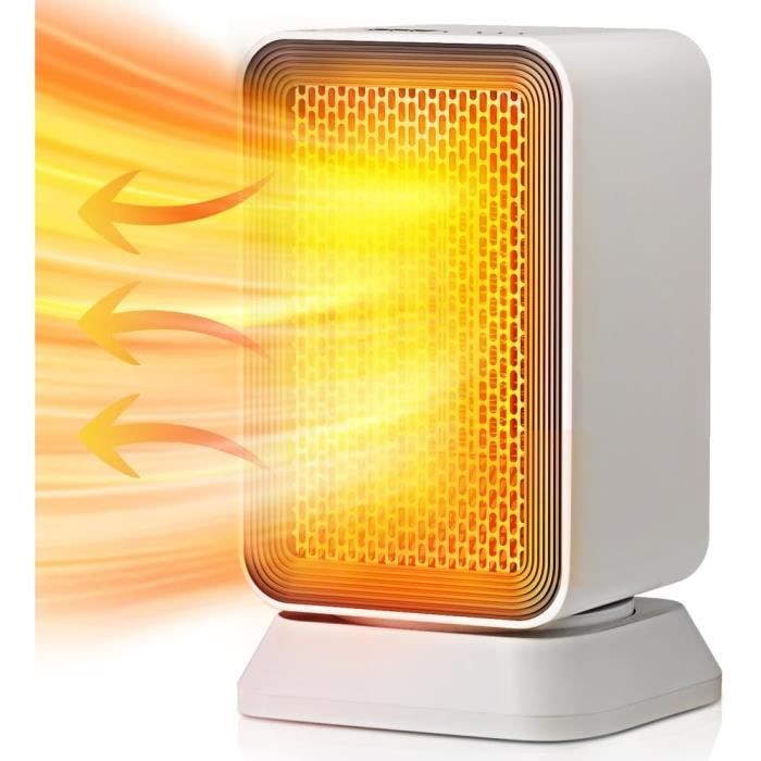 Chauffage D'appoint 1500W PTC Avec Effet Flamme 3D - 2 Niveaux, Minuterie, écologique, Portable - 11