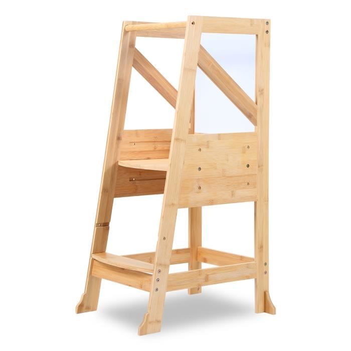 Tubiaz Tour d'observation pour enfants, tour d'apprentissage Montessori avec tableau noir et