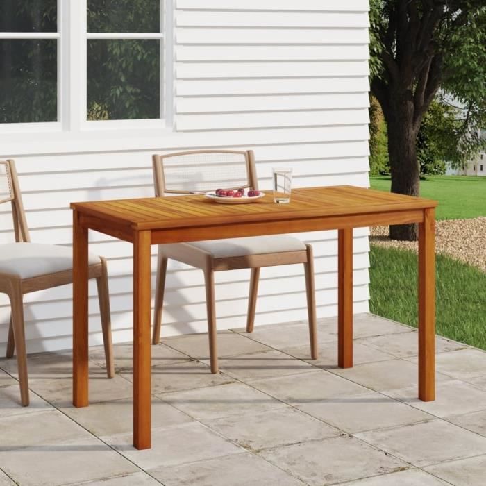 Table de jardin - VIDAXL - 110x55x67 cm - Bois dacacia solide - Rectangulaire - 4 personnes