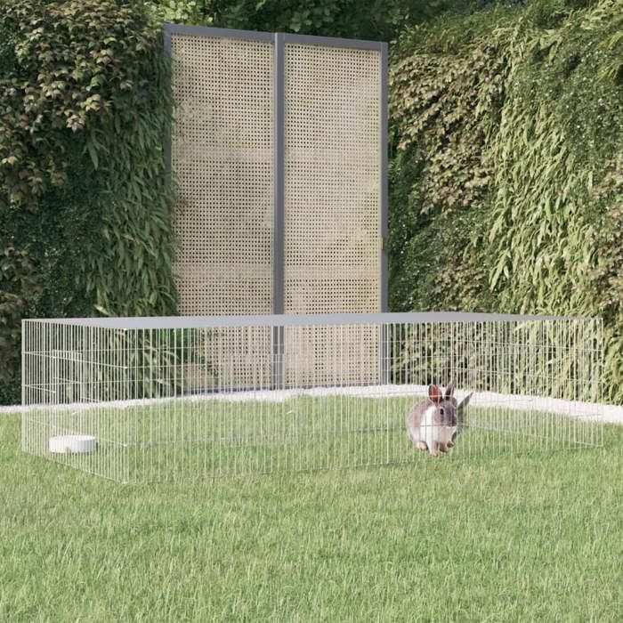 Meilleurs prix pour vidaXL Cage à lapin 2 panneaux 220x110x55 cm Fer galvanisé