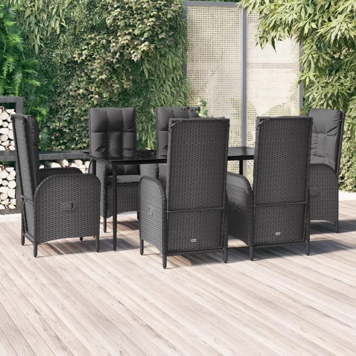 vidaXL Ensemble à manger de jardin 7 pièces - vue 2