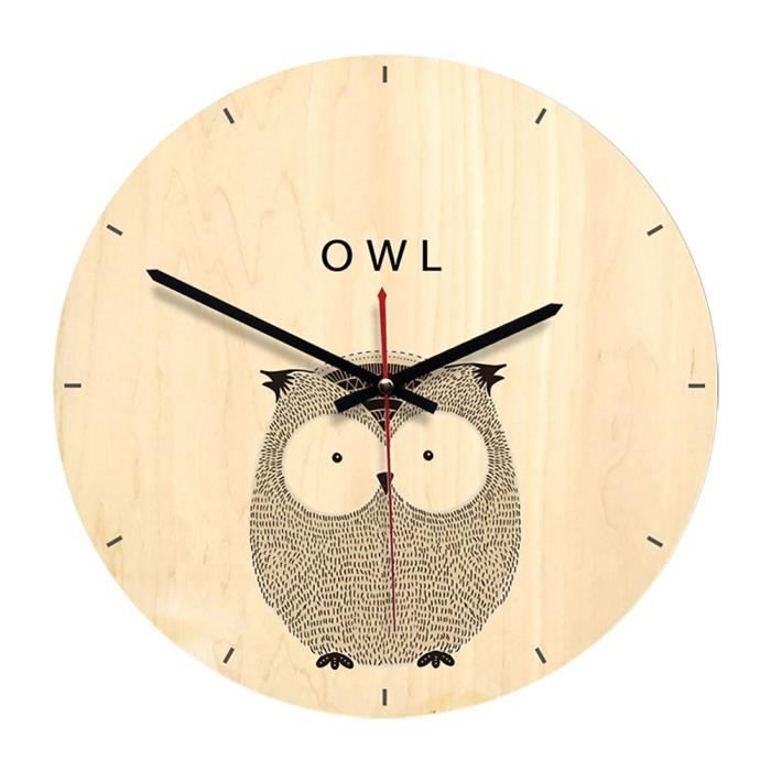 Pendule Murales Chouette Style Simple Horloge Murale Originale Horloge Numerique Pour Decoration Chambre Bebe Fille Cdiscount Maison