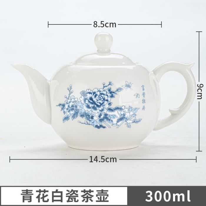 Service à Thé Kung Fu En Céramique Chinoise - Théière + 6 Tasses - Portable, Fait Main, Idéal Pour Voyage Et Cadeau - 9