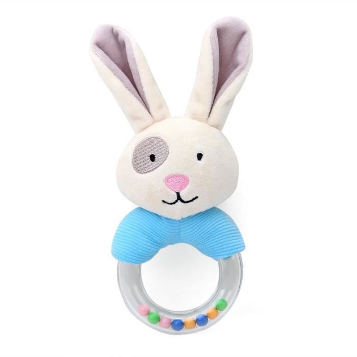 Hochet Bébé 3-36 Mois EIHI - Sans BPA, Aide à La Dentition Et Au Développement Sensoriel (blanc Et Bleu)