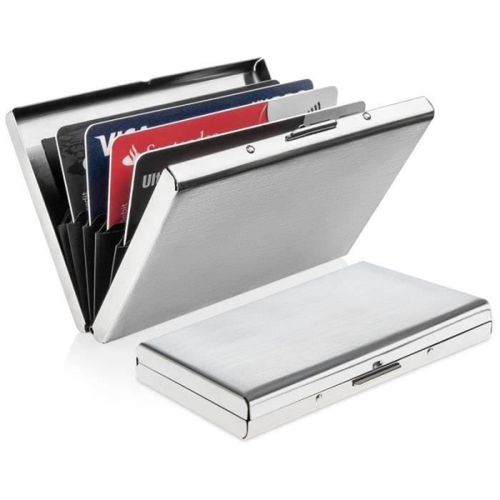 Porte-cartes Anti-écrémage en Acier Inoxydable main image 1