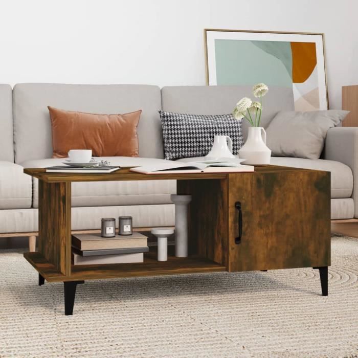 Lay Back Table LAY Table basse Chêne fumé 90x50x40 cm Bois d'ingénierie-S29143 ...