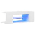 4271Neuve- TV Stand - Table de Salon Moderne,Meuble TV Scandinave,Meuble HI-FI avec lumières LED Blanc brillant 90x39x30 cm-1