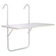 MEXP - HI Table de balcon pliable table pliante à coller Blanc 60x40x1,2 cm🌹6883-1