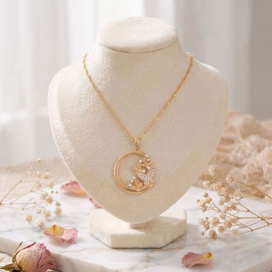 Collier Pendentif Papillon Plaqué Or Blanc 18 Carats – Émail Bleu, 1,60 Ct CZ, Longueur Réglable