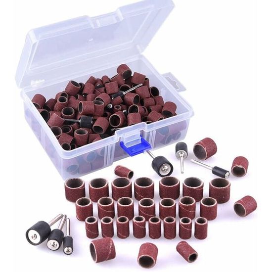 Kit 242 Pièces Tambour De Ponçage BRESUCNY - Bandes 80/120/180 Grains + Mandrins Pour Dremel