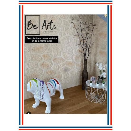 Bouledogue anglais debout en résine 41 x 21 x 27 cm