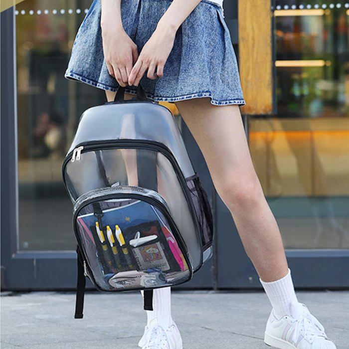 Sac Transparent PVC Pour Stade Et Concerts - 30x31x11 Cm, étanche, Avec Fermeture éclair, Idéal Plage Et Shopping