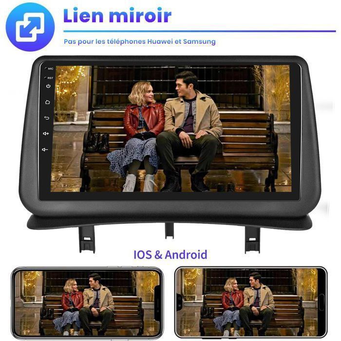 Hikity Autoradio Android 15 Per Renault Clio 3 (2005-2014) | 8 Core, 4+64GB, Wireless CarPlay, GPS, DSP, 9''