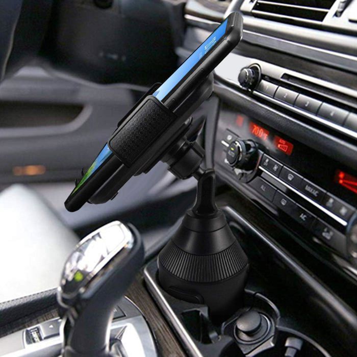 Porte-Gobelet Extensible Avec Support Téléphone - Réglable Pour Gobelets 473ml à 1,2L Et Smartphones Jusqu'à 11cm