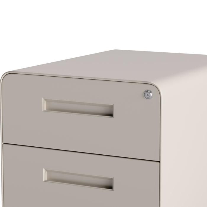 Caisson De Bureau Mobile Avec 3 Tiroirs - Métal, Roulettes Bloquantes, 40x50x60 Cm (couleur Beige) - 12