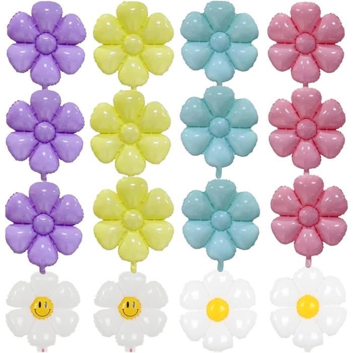 Lot de 7 ballons en papier marguerite, pour anniversaire de petite fille, motif marguerite