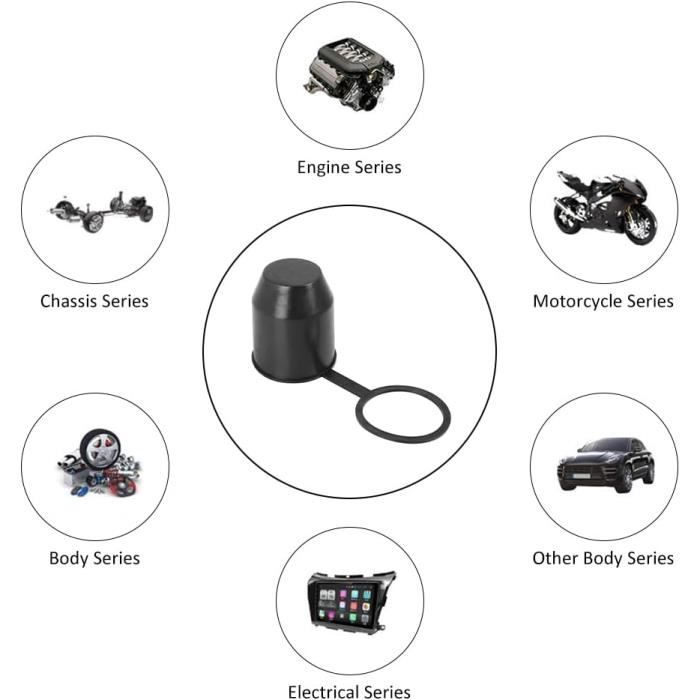 Hemobllo Cache-attelage Pour Remorque En Caoutchouc Plaque Argentée