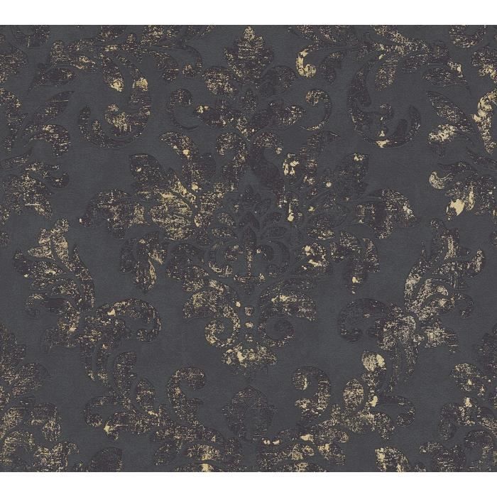 Papier Peint Baroque Bronze Noir 369104 - A.S. Creation, Non-tissé, Longueur 1005cm