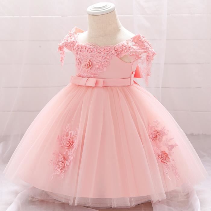 Robe bébé fille 1 an robe de fête d'anniversaire robe de princesse  vêtements Rose - Cdiscount Prêt-à-Porter