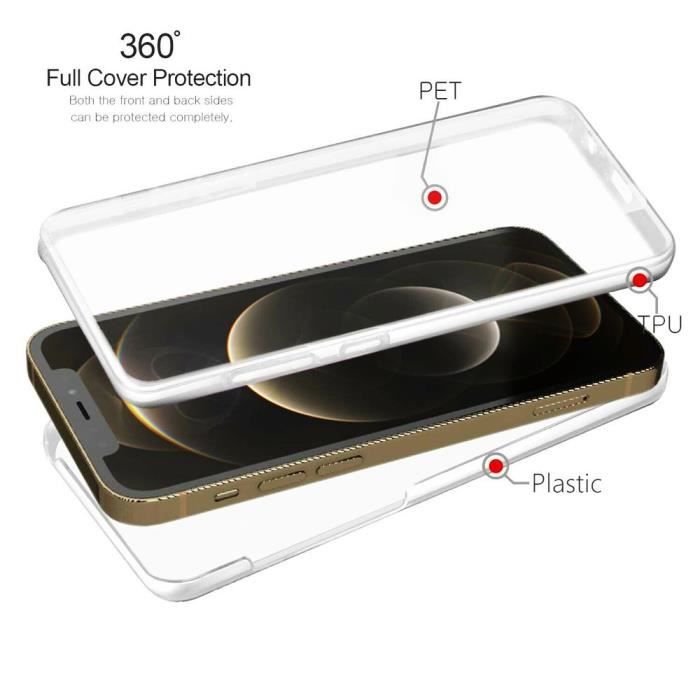 Pour Apple iPhone 12 Coque Silicone Transparente + 2 × Verre trempé  Protection écran + Verre Trempé Caméra Arrière Protecteur - Cdiscount  Téléphonie