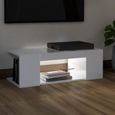 4271Neuve- TV Stand - Table de Salon Moderne,Meuble TV Scandinave,Meuble HI-FI avec lumières LED Blanc brillant 90x39x30 cm-2
