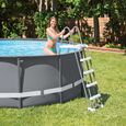 Échelle de piscine - Intex - 28077 - Double sécurité avec marches amovibles et plateforme-2