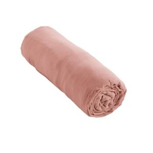 Soleil D'Ocre Drap Housse Jersey Coton Rose 90x190 Cm - Bonnet 25-32 Cm