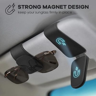 Choonjin Porte Lunettes Pour Pare Soleil Voiture, Etui Lunettes Pour Voiture En Cuir PU, Magnétique Support Choonjin Porte Lunettes Pour Pare Soleil Voiture, Etui Lunettes Pour Voiture En Cuir PU, Magnétique Support