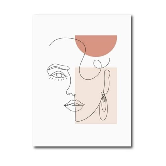 Tableau Sur Toile Femme - Visage Abstrait Aux Couleurs Vives - Peinture Murale Moderne - Toile Imprimée Digital - Plusieurs Tailles - Prêt à Accrocher