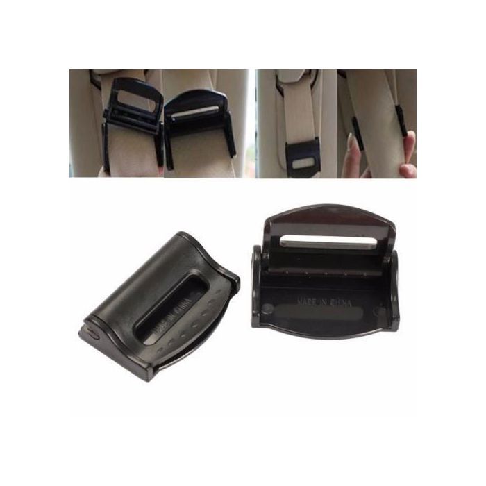 Lot De 4 Clips De Ceinture De Sécurité En Acier Pour Voiture - Ajusteurs Réglables, Anti-Rouille, Noir