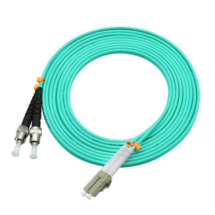 Lc Informatique Câble De Raccordement Fibre Optique Multimode Lc Vers St Duplex Om3 10G ...