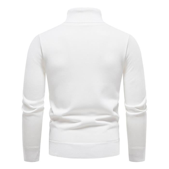 Sous Pull Col Roulé Homme en Tricot Doublure Polaire Pullover Chaud Automne  Hiver Couleur Unie Blanc - Cdiscount Prêt-à-Porter