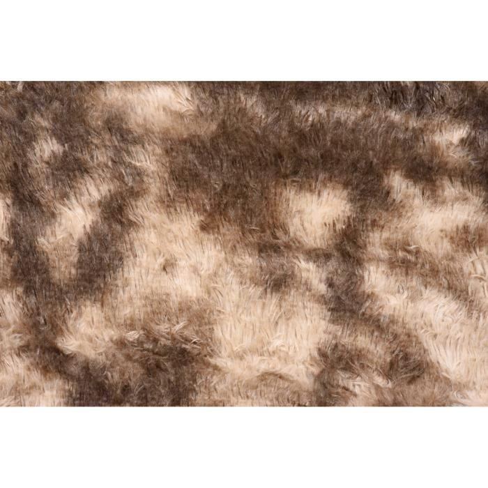 Tapiso silk dyed tapis salon beige antidérapant shaggy moelleux