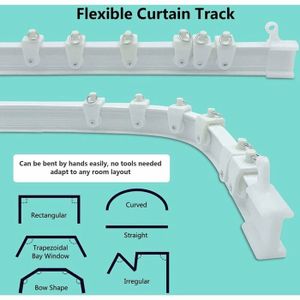 Rouleaux Pour Rail De Rideau - Lot De 88 Pièces En Plastique Blanc - Compatible Rails En T, Glissement Silencieux