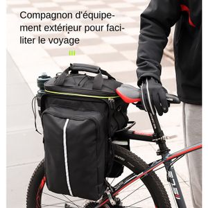 Lunaanda Sacoche Vélo Arrière 3-en-1 - 10 à 27L - Oxford 600D - Housse Pluie - Bandes Réfléchissantes
