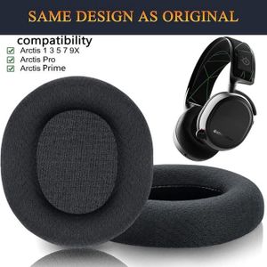 Coussinets Casque SteelSeries Yizhet - Noir Et Argent Compatible Arctis 3/5/7/9X/Pro