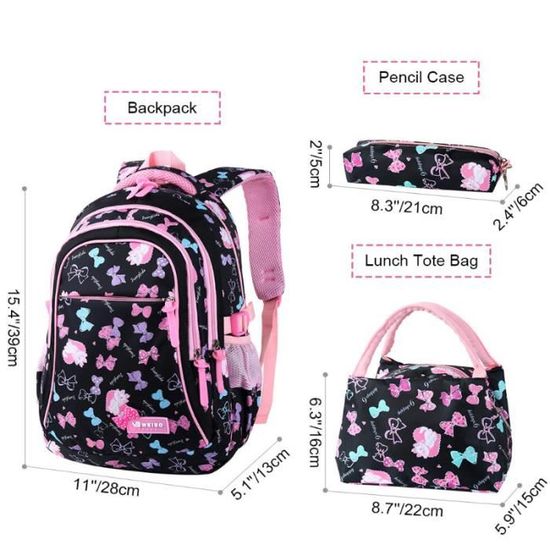 Bleu Ciel Cartable Fille Primaire Garcon Enfant Adolescents Motif de Dessin Anim/é Ensemble 3-en-1 pour CP CE1 CE2 CM1 CM2 Sac /à Dos D/école Scolaire Gar/çon