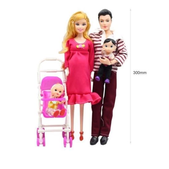 Poupée Barbie Famille - 5 personnes (Papa Maman Enceinte deux Enfants) +  Landau - Cdiscount Jeux - Jouets