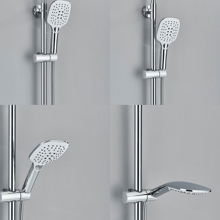 Pommeau Effet Miroir Pommeau De Douche Carré Cocoarm 50x50cm - Effet Cascade, Acier Inoxydable, Buses Silicone Tête Douche Pluie 50x50